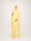 Khimar dentelle jaune