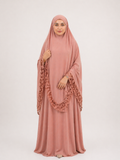 Khimar dentelle rose